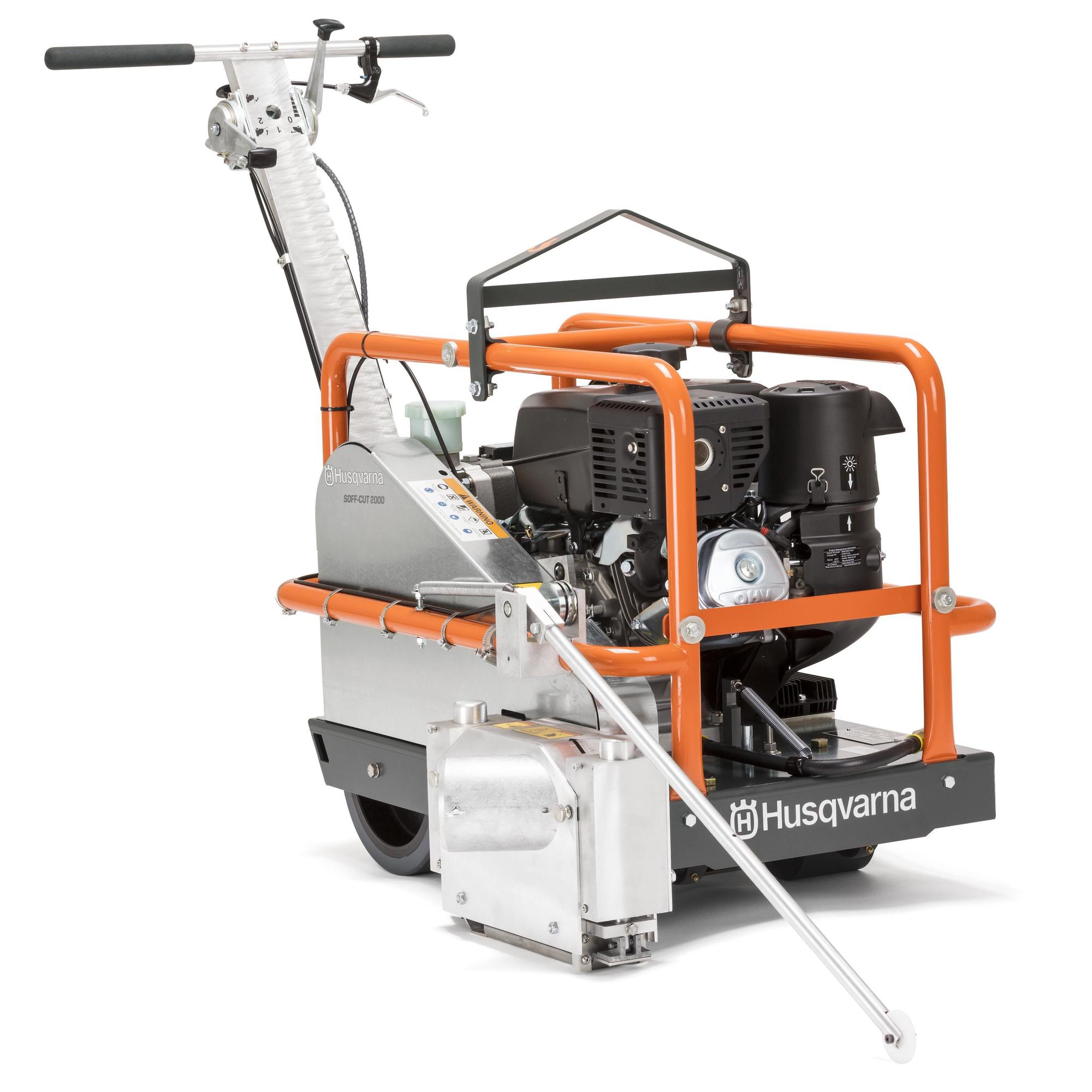 Husqvarna, Self-propelled early entry saw. .875in.-1.5in. cut., Blade Diameter 10 in, Power Type Gasoline, Model# SOFF CUT 2000 w/VAC PORT,KOHLR